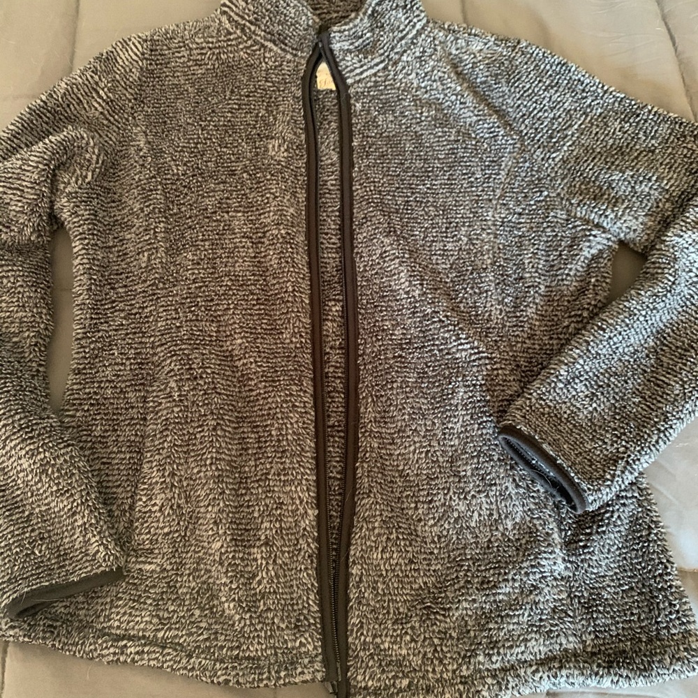 Gray fluffy sweater